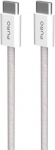 PURO PUCCCFABK415MTBEG, 1.5 m, USB C, USB C, USB 2.0, rusvai gelsvas, Baltas