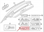VAG Genuine Chrome 4.0 T Įra&scaron;as AUDI A8 S8 quattro 4H2 4H8 4H0853743G2ZZ