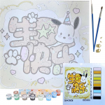 Realprices Tapyba skaičiais paveikslas su rėmeliu, teptukų rinkinys, dažai 30x30 vaikams