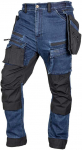 Neo Tools Džinsinės darbo kelnės, su Cordura sutvirtinimais, nuimamomis ki&scaron;enėmis, tamsiai mėlynos, XXXL dydis