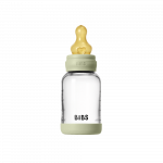 BIBS stiklinis buteliukas nuo dieglių 120 ml (Sage) pilnas komplektas
