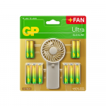 GP Battery GP - Ultra Alkaline 12xAA + 12xAA baterijų + rankinis vėduoklis