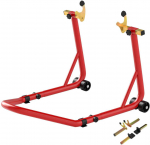 HOMCOM Motociklo Stovas Rinkinys Priekinis/Galinis Montavimo Stovas Motociklo Kėlimo Stovas iki 544 kg Motociklo Galinio Rato Stovas Plienas Raudonas