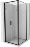 Du&scaron;o kabina Mexen Exo, varstomos durys, 90 x 90 cm, transparent/juodas