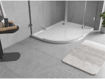 Du&scaron;o padėklas Mexen Flow Slim, pusapvalis asimetrinis, de&scaron;ininis, 100 x 80 cm, Baltas gloss