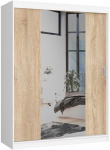 Stumdoma spinta 150 cm clp su veidrodu, Baltas / sonoma