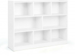 Bonideco Select 8 pakopų knygų lentyna, 3 lygių stovima knygų lentyna svetainei, 122 x 32 x 93 cm, balta