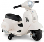 Bonideco Select licencijuotas &bdquo;Vespa Kids&ldquo; elektrinis motociklas, 6 V akumuliatorinis motociklas su baltu LED priekiniu žibintu