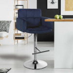 Mville 2 vnt. komplektas baro kėdžių Los Angeles, aksomas, chromas