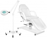 Kosmetikos kėdės komplektas su hidrauliniu pakėlimu ir LED didinimo lempa, grožio procedūrų kėdė, masažo kėdė, kosmetologo kėdė
