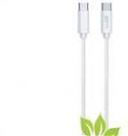 Winner Group WG - Datov&yacute; kabelis Type-C (male) to Type-C (male) / 2m / 3A / cotton braided ECO / baltas