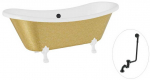 Vonia Besco Amelia Glam 190, Gold+Baltas, su sifonu su persipylimu Klik-klak Juodas