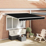 I&scaron;traukiama markizė Juoda 300 x 250 cm Poliesteris ir Metalas