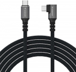 Wozinsky WPS1-UY41S USB-C USB4 40Gb/s 240W 1.5m 4K kampinis kabelis - Juodas