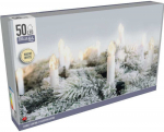 Christmas Gifts KALĖDINĖS LENGVOS GRANDINĖS ŽVAKĖS 50 LED &Scaron;ILTAI BALTA