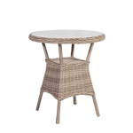 Home4You Stalas TOSCANA D65xH73cm, stalvir&scaron;is: stiklas, aliuminio rėmas su plastikinėmis vytelėmis, spalva: pilk&scaron;vai rausvai gels