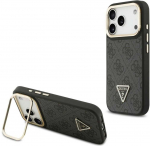 Dėklas Guess 4G PU Triangle Logo & Stir Camera Magsafe skirtas Apple iPhone 17 Pro juodos spalvos