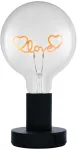 Stalo &scaron;viestuvas VINTAGE 1906 LETTER, E27, juodas, su 1,2W 1200K LED lempute