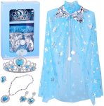 Jokomisiada Princess Costume "ICE QUEEN" - Cape and Jewelry Set ZA6028