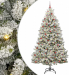 Dirbtinė Kalėdų eglutė Žalia ir balta 270 cm PVC ir metalas