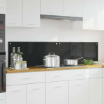Virtuvės atbraila 2 pcs Juoda 90 x 40 cm grūdintas stiklas