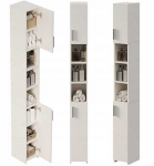 Rebiko Vonios kambario stovinti spinta, balta mansardinė spinta, spintelė, lentyna, auk&scaron;ta kolona, 182 cm