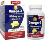 Juvapharma Omega-3 žuvų taukai JutaVit 1200 mg + vitaminas E, 100 kapsulių