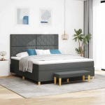 Kiemas lova su pagalve Tamsiai pilka 200 x 180 cm audinys