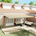 I&scaron;traukiama markizė Žalia ir geltona 600 &times; 350 cm