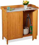 Relaxdays Sodinimo stalas, 94x94x47 cm, natūralus