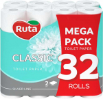 Tualetinis popierius Classic Ruta 32 rit./2sl./145lap. baltas