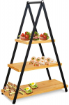 Bambukinė trijų auk&scaron;tų serviravimo lėk&scaron;tė 53 cm