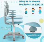 Promotions Vaiki&scaron;kas ra&scaron;omasis stalas ir kėdė, 80x51,5x51-73 cm, mėlyna, reguliuojamo auk&scaron;čio