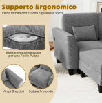 Promotions Modulinė sofa U formos 280x144x84 cm pilka, &scaron;enilio audinys