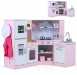Promotions Vaiki&scaron;ka žaislinė virtuvėlė, 100.3x49.5x81.3 cm, rožinė, medinis žaidimų rinkinys