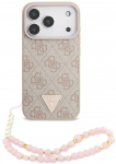 &bdquo;Guess 4G Strap Triangle Logo MagSafe&ldquo; dėklas, skirtas iPhone 17 Pro - Rožinė