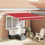 I&scaron;traukiama markizė Raudona 300 x 250 cm Poliesteris ir Metalas