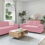 Sofa Sofos komplektas 3 pcs Rožinė 221 x 80 x 80 cm Aksomas