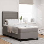 LED Čiužinio Lova su čiužiniu Taupe 90 x 190 cm audinys