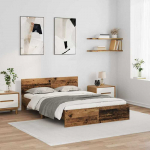 Lova Lovos rėmas Senovinis medis 160 x 200 cm Apdirbta mediena
