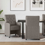 Valgomojo Kėdės su Ratukais 2 pcs Pilka 58 x 67 x 97 cm