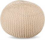 Bonideco Apvali grindų pagalvėlė su megztu užvalkalu, bohemi&scaron;ko stiliaus, polistireno užpildas