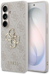 Guess PU 4G Metal Logo dėklas skirtas Samsung Galaxy S26 rožinės spalvos