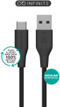 Kabelis USB eStuff INFINITE (GRS) 1 m USB-C to USB-A USB 2.0 60 W Juodas