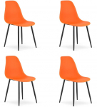 VALORA KALEO kėdė, oranžinės / juodos kojos x 4