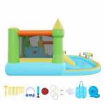 Vevor Pripučiama &scaron;okinėjimo pilis su vandens čiuožykla