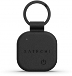 Satechi FindAll? Vegan-Leather Keychain with Find My with Apple Find My - Juodas