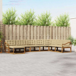 Lauko sofos komplektas su pagalve 8 pcs Natūralus ir bežinis