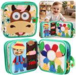 Lean Toys 3D Felt Sensory Educational Book - Domestic Animals - Cow