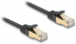 Delock RJ45 Flachband Netzwerkkabel mit Geflechtmantel Cat.6A U/FTP Stecker zu Stecker 5 m juodas